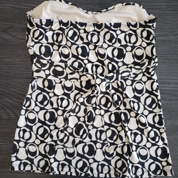 Ladies, THX, strapless, black/cream, flare top, size Large - Picture 2 of 2